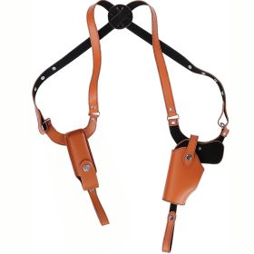 Shoulder Holster With Adjustable Straps Magazine Holder Vertical PU Leather Gun Holster For Concealed Carry Fit For M1911 Glock Sig Sauer (Option: HG_ShoulderHolster(Brown)_GPCT4760)