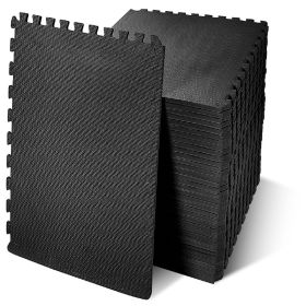 Only Supports Self Pickup  Jigsaw Sports Mat With EVA Foam Interlocking Tiles For Gymnastics And Home Gym Floor Protection, Various Sizes And Col (Option: Black Half inch 36Pieces)