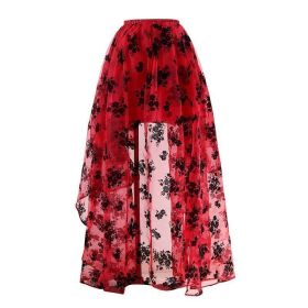 Korean-style Embroidered Floor-length Bridal Wedding Dress Long Sleeve Lace Slim-fit Slimming Irregular Half-length (Option: Red-6XL)